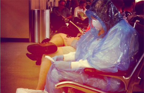 Some Washington Dulles passengers took preventative measures into their own hands.